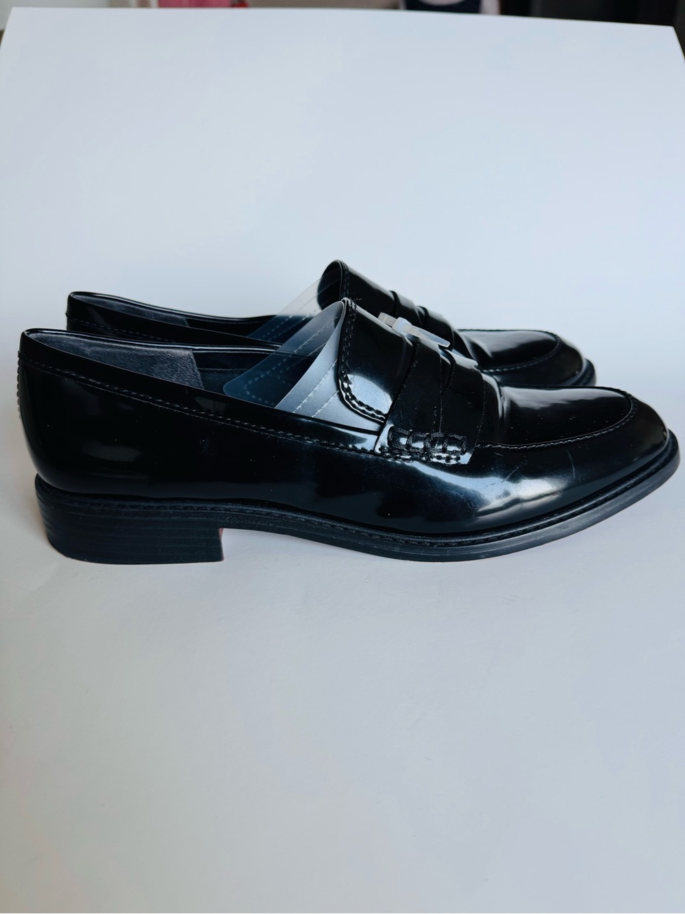 Franco Sarto Black Patent Penny Loafers